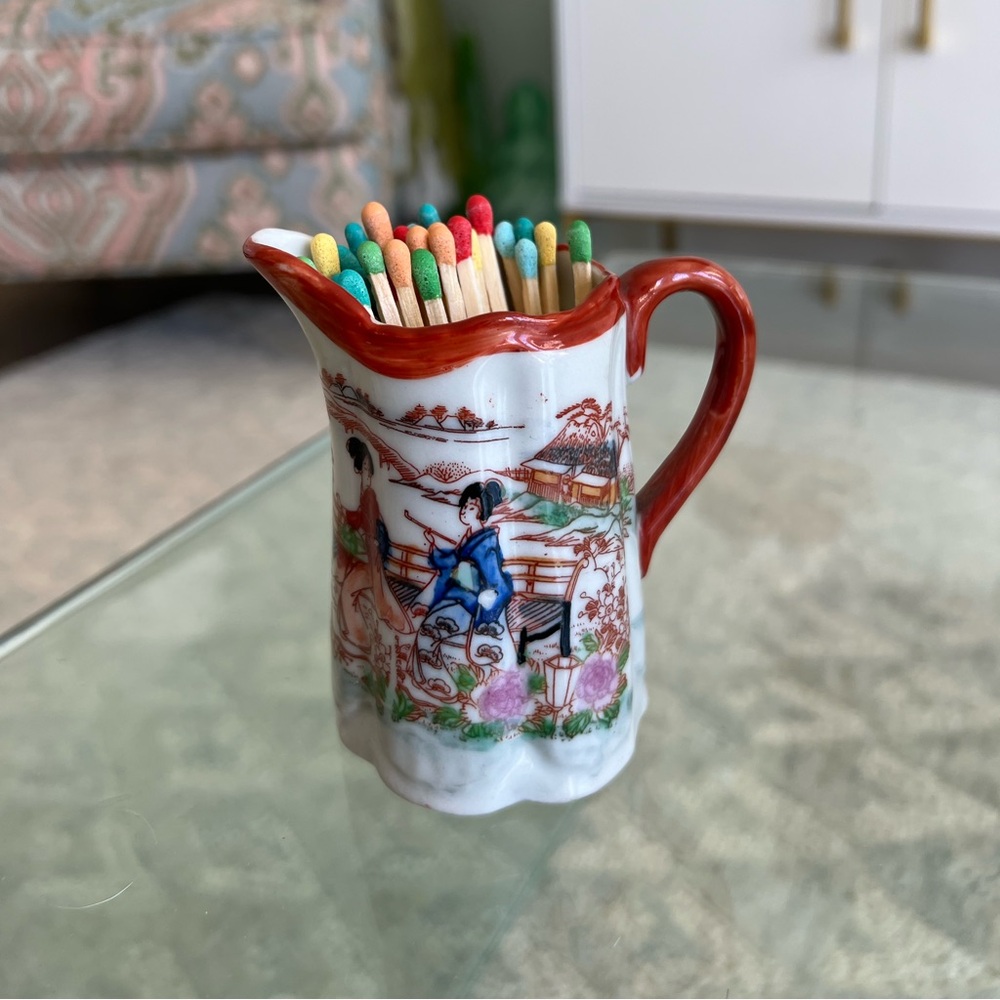 VINTAGE Colorful Geisha Creamer